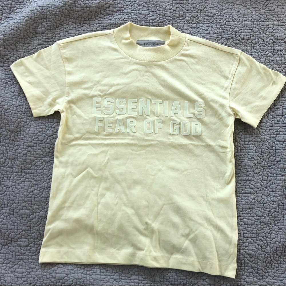 Fear of God Essentials Long Sleeve Tee Shirt Canary yellow NWT